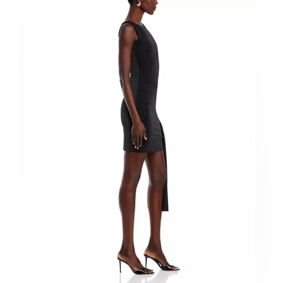 New! Chiara Boni La Petite Robe Black Glitter Rabon Sugar Mini Dress🖤size 4 NWT! - Picture 4 of 15